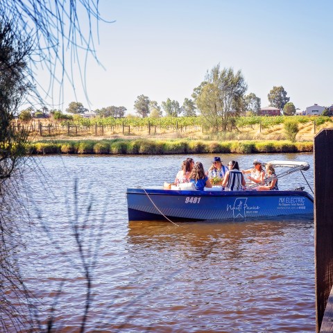 a small boat in a body of water