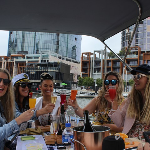 a group of people sitting at a table