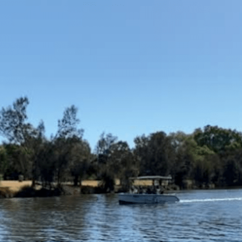 a small boat in a body of water